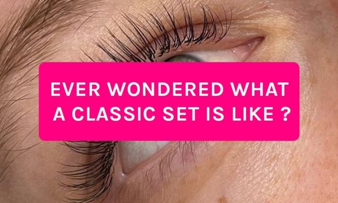 A close up of a classic lash set