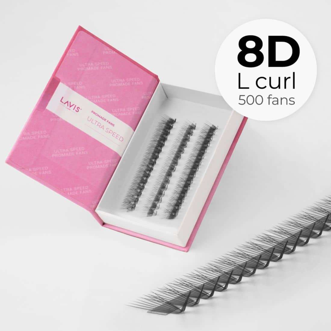 8D L-Curl Ultra Speed Promade 500 fans Paper box LAVISLASH 8D-L-Curl-Ultra-speed-Promade-500-fans-Paper-box-LAVISLASH