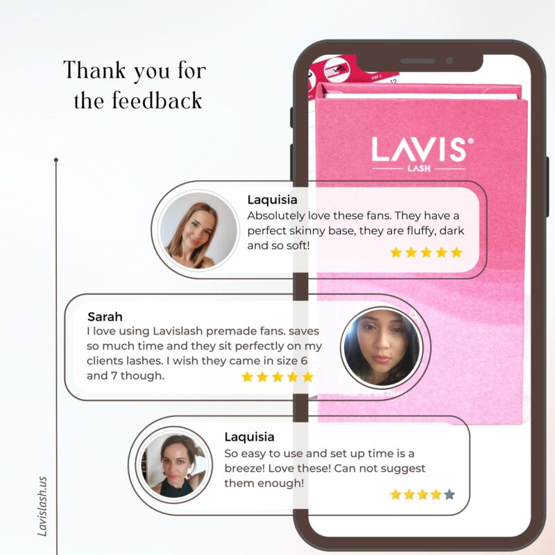 Clients' feedbacks for eyelash adhesive from LavisLash US